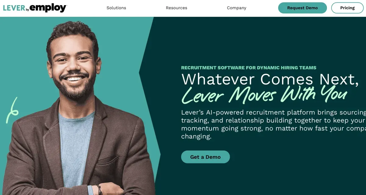 Screenshot of the Lever homepage