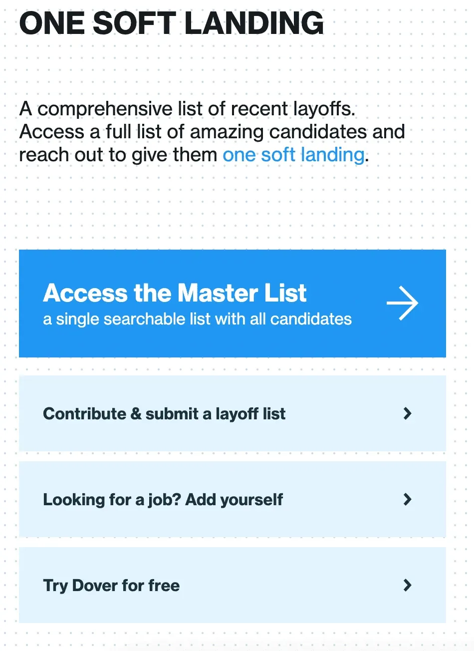 OneSoftLanding - Dover’s layoff list aggregator