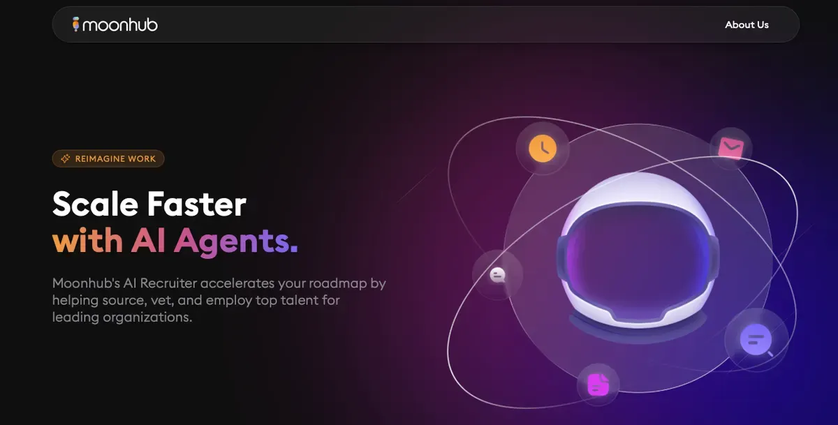 Screenshot of the Moonhub homepage