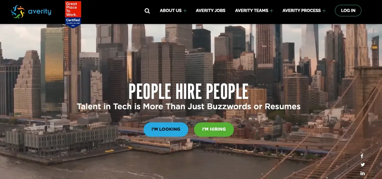 Averity’s engineering recruiting homepage
