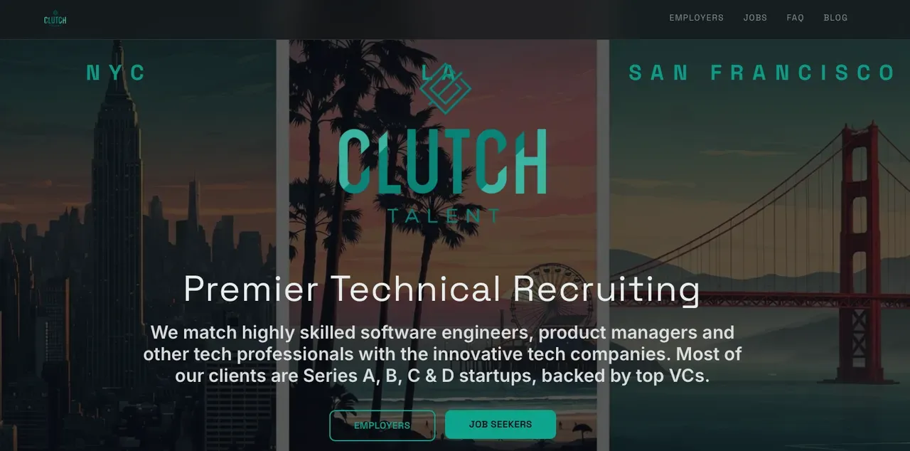 Clutch Talent’s diversity-focused recruiting homepage