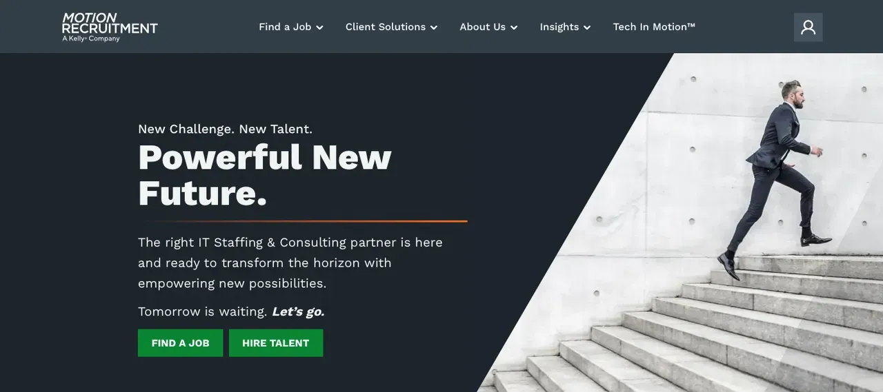 Motion Recruitment’s tech staffing homepage