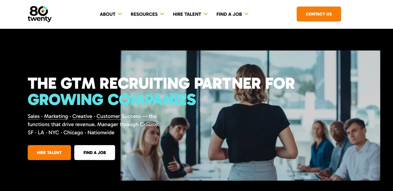 80Twenty’s creative recruiting homepage