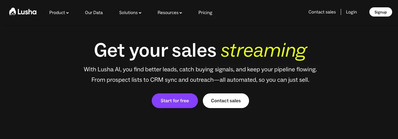 Lusha product screenshot