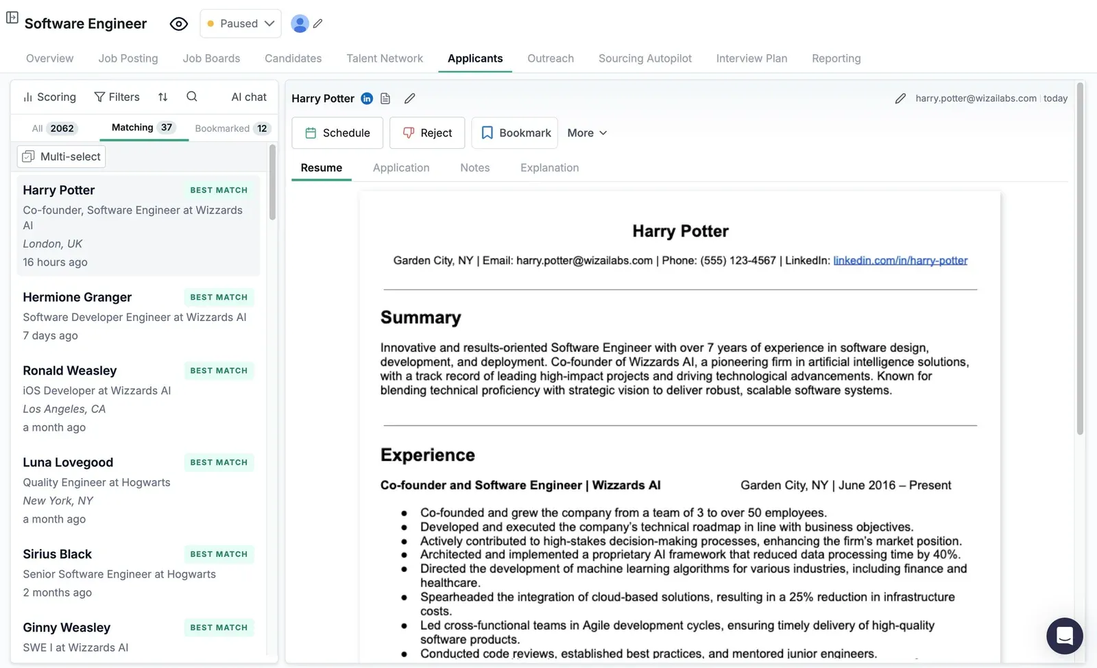 Application Review Best Matches
