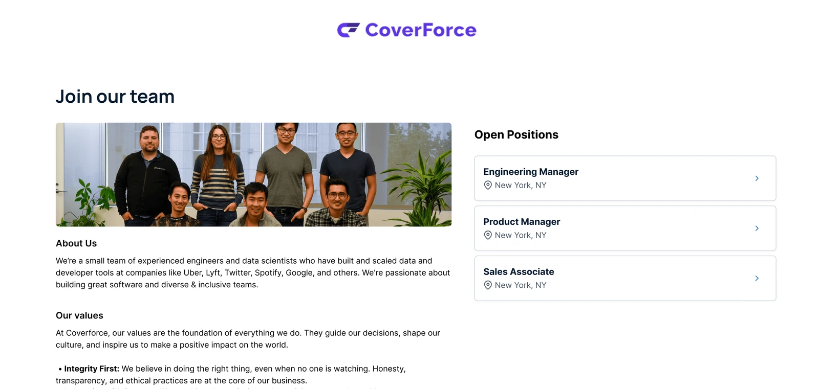 Start hiring in minutes product preview